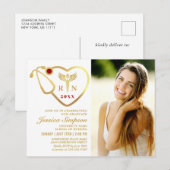 Carte Postale PHOTO D'Or Moderne Infirmière Diplôme d'Infirmière (Devant / Derrière)