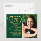 Carte Postale PHOTO D'Or Moderne Infirmière Diplôme d'Infirmière (Devant / Derrière)