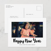 Carte Postale Photo du Jour de l'An Happy Modern (Devant / Derrière)