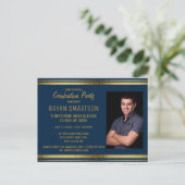 Carte Postale Photo du Navy Blue Gold Graduation Party (Debout devant)