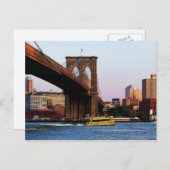 Carte Postale Photo du pont Brooklyn à New York (Devant / Derrière)