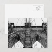 Carte Postale Photo du pont Brooklyn à New York (Devant / Derrière)