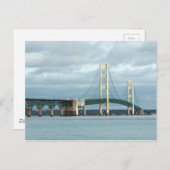 Carte Postale Photo du pont Mackinac du Michigan (Devant / Derrière)