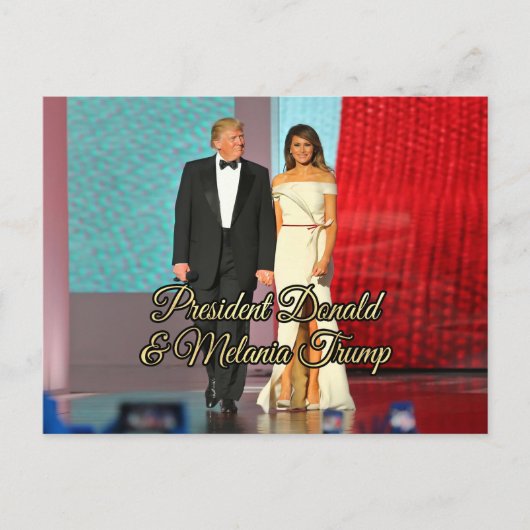 Carte Postale Photo du président Donald Trump & Melania (Devant)