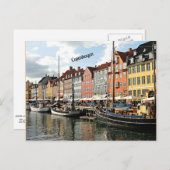 Carte Postale Photo d'un canal à Copenhague (Devant / Derrière)