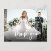 Carte Postale Photo Elegant Calligraphie Mariage Merci (Devant)