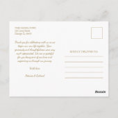 Carte Postale Photo Elegant Calligraphie Mariage Merci (Dos)