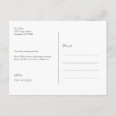 Carte postale photo élégante de remerciement de ma (Dos)