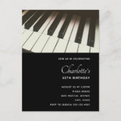 Carte Postale Photo élégante de touches de piano en N&B - Invita (Devant)