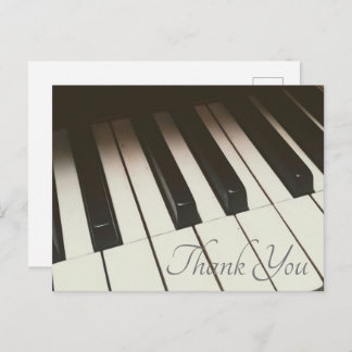 Carte Postale Photo élégante de touches de piano en N&B - Merci