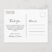 Carte Postale Photo Élégante moderne Merci Mariage simple (Dos)