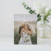 Carte Postale Photo Élégante moderne Merci Mariage simple (Debout devant)