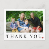 Carte Postale Photo élégante simple noir et blanc merci (Devant)