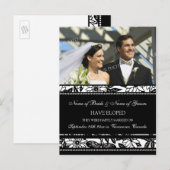 Carte postale photo Elopement Faire-part noir blan (Devant / Derrière)