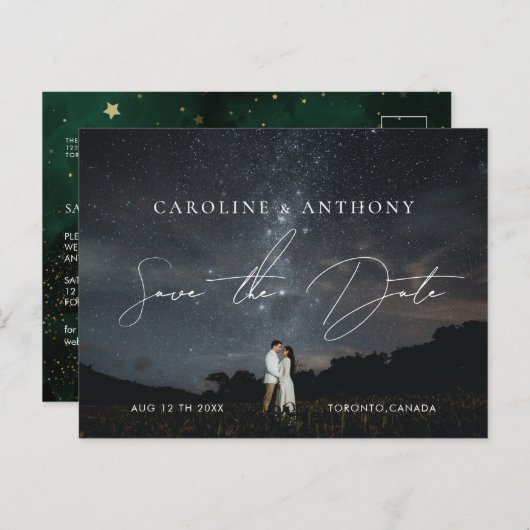 Carte Postale Photo Emerald Green Black Magical (Devant / Derrière)