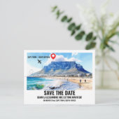Carte Postale Photo en aquarelle du Cap pour votre save the date (Debout devant)