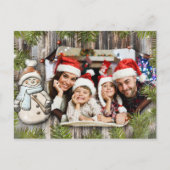 Carte Postale Photo en bois rustique de Noël de cadre de (Devant)