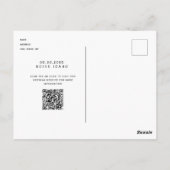 Carte Postale Photo en couple moderne QR Code Enregistrer la dat (Dos)