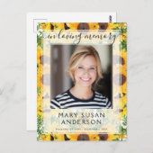 Carte Postale Photo en mémoire d'amour tournesol (Devant / Derrière)