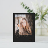 Carte Postale Photo en mouvement Faire-part de graduation noire (Debout devant)