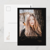 Carte Postale Photo en mouvement Faire-part de graduation noire (Devant / Derrière)