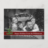 Carte Postale Photo en noir et blanc avec arbre de Noël (Devant)