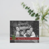 Carte Postale Photo en noir et blanc avec arbre de Noël (Debout devant)