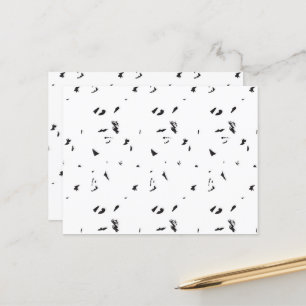 Carte Postale photo en noir et blanc d'un troupeau d'oiseaux