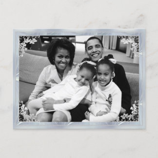 Carte Postale Photo encadrée par le président Obama 1ère famille