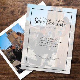 Carte Postale Photo Enregistrer la date Faire-part de mariage