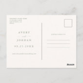 Carte Postale Photo Enregistrer la date, Sage Green Boho Enregis (Dos)