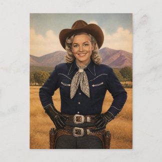 Carte Postale Photo esthétique de cowgirl western rétro vintage