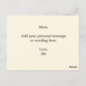 Carte Postale Photo et message personnalisés (Dos)