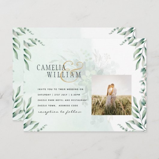 Carte Postale PHOTO Faire-part de mariage QR CODE (Devant / Derrière)