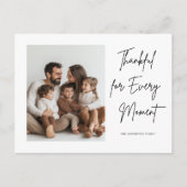 Carte Postale Photo familiale minimaliste Thanksgiving (Devant)