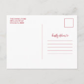 Carte Postale Photo famille Noël Rouge (Dos)