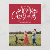 Carte Postale Photo famille Noël Rouge (Devant)