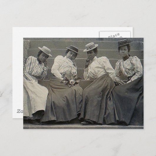 Carte Postale Photo Femmes Africaines-Américaines (Devant / Derrière)