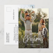 Carte Postale PHOTO Fêtes Joyeuses Moderne Salutation de Noël (Devant / Derrière)