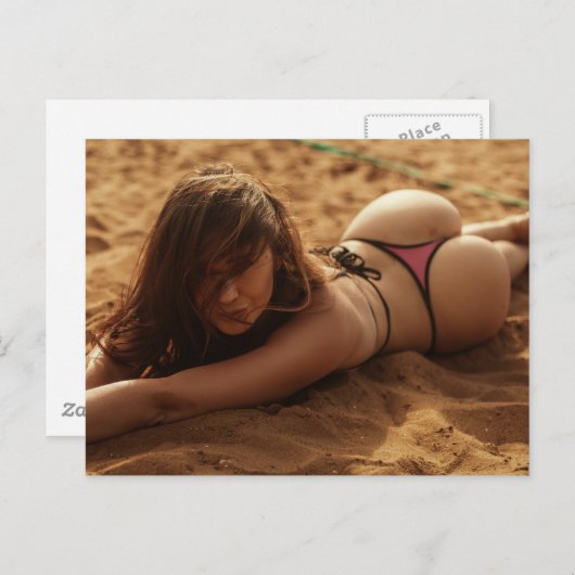 Carte postale photo fille bikini (Devant / Derrière)