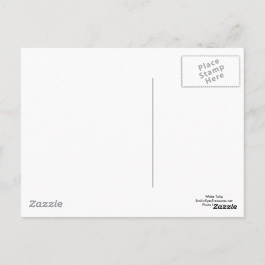 Carte Postale Photo Fleur Tulipe Blanche I Love Yo (Dos)