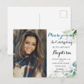 Carte Postale Photo florale Baptême adulte (Devant / Derrière)