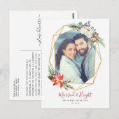 Carte Postale Photo florale mariée et brillante (Devant / Derrière)