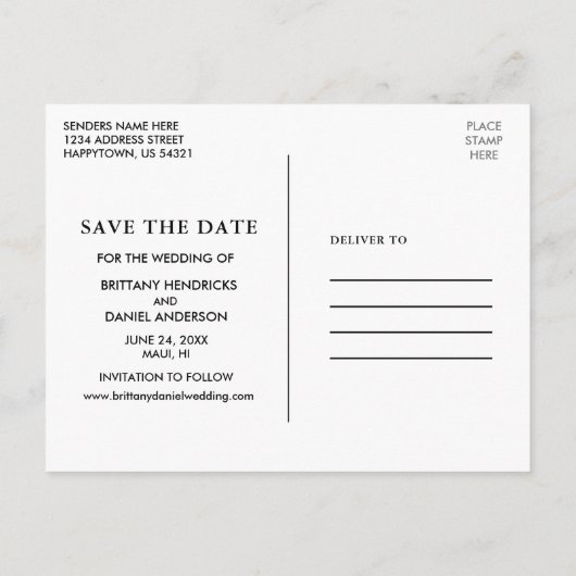 Carte Postale Photo Florale Tropicale Moderne Enregistrer La Dat (Dos)