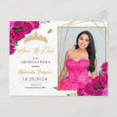 Carte postale photo Fuchsia & Gold Tiara Quinceañe (Devant)