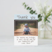 Carte Postale Photo Garçon bleu moderne Merci d'anniversaire (Debout devant)