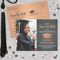 Photo Graduation Grey & Faux Copper Enregistrer la