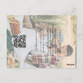 Carte Postale Photo Heart Calligraphy QR Code Mariage (Dos)