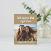 Carte Postale Photo horizontal avec texte de script et année (Debout devant)