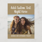 Carte Postale Photo horizontal avec texte de script et année (Devant)